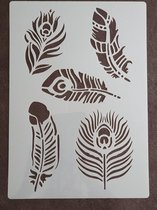 Veren, stencil, A4, kaarten maken, scrapbooking