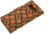 Made-NL vijf pasjes (Samsung Galaxy S20FE) Book case Grijs reliëf roze bloem leer schijfmagneet