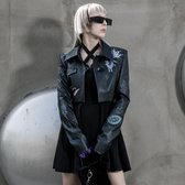 Punk Rave Jacket -M- She-Dragon Cropped Zwart