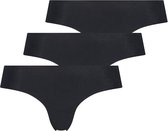 Hunkemöller Brazilian Onderbroek 3-pack Invisible Brasilian Katoen - zwart - Maat S