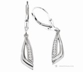 Juwelier Zwartevalk - Zilveren (GERHODINEERD) hang oorbellen met zirkonia 22.250