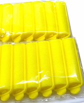Haarrollers - Haarkrullers - Schuim - Foam  - Krullers - Geel - 2.0 cm - Set 12 Stuks