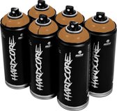 MTN Hardcore Greyhound Brown - bruine spuitverf - 6 stuks - 400ml hoge druk en glossy afwerking