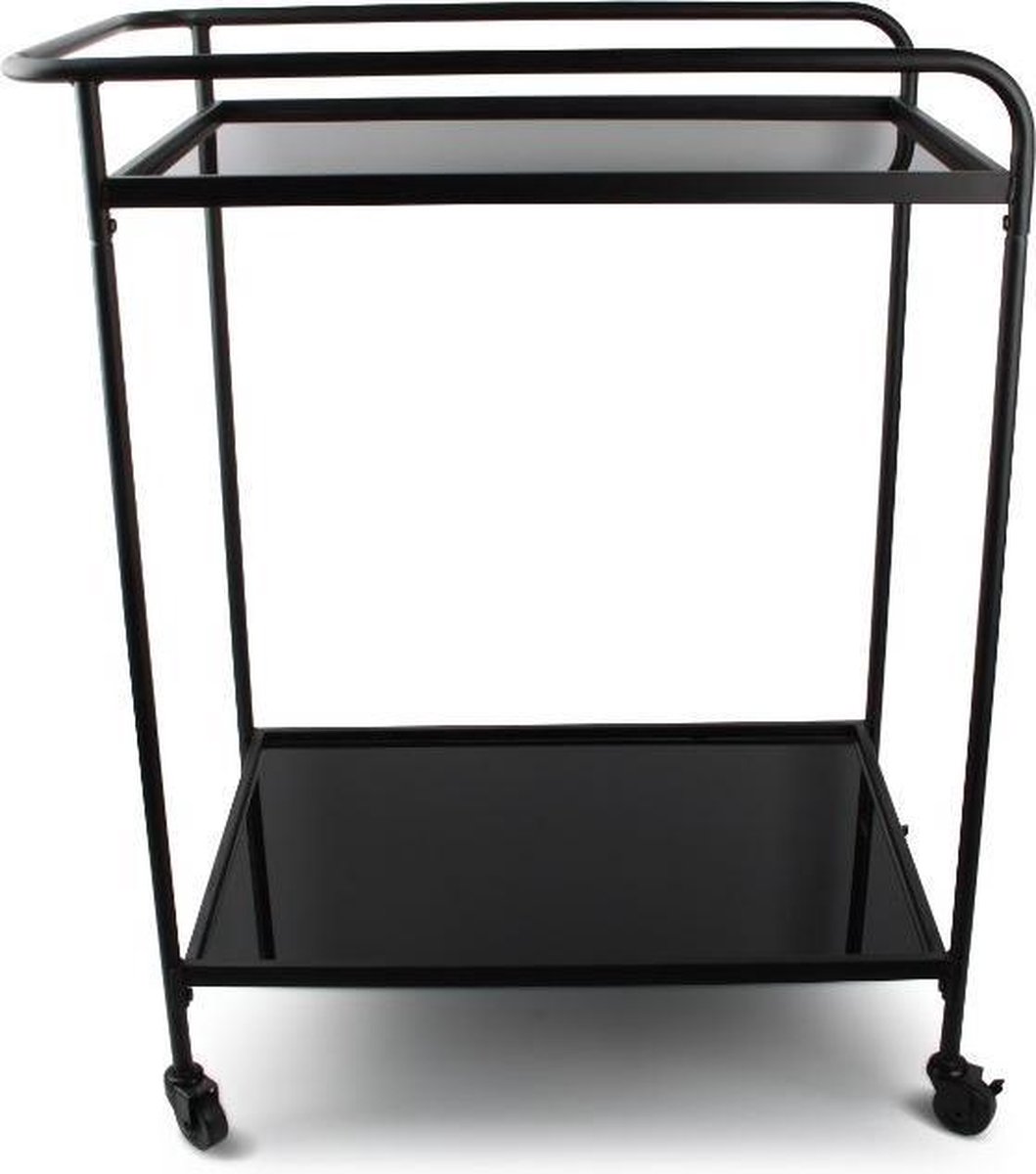 Serveerwagen zwart 2 lagen 66x40xH83,5cm