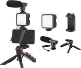 Complete Vlog Set – Microfoon – LED – Telefoon Mount – Tripod – YouTube – TikTok – Vloggen