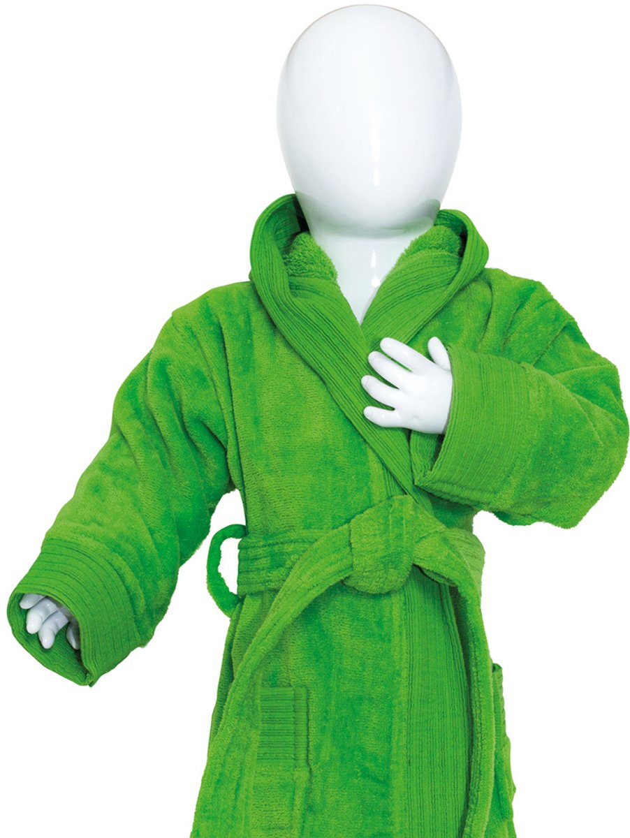 The One Towelling Baby Badjas - Maat 68/74 - Kamerjas - 100% gekamd katoen - Limoen Groen