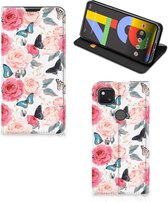 Flipcase Cadeautjes voor Moederdag Google Pixel 4a Smartphone Hoesje Butterfly Roses