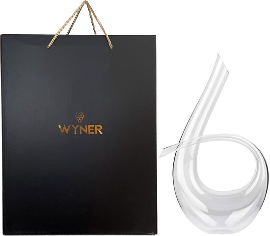 WYNER Barolo - Luxe Wijn Decanteerder incl. Gratis Cleaning Pearls - in Luxe GiftBox - Decanteer Karaf - Wijn Karaf - Wine Decanter - Wijnbeluchter - Karaf voor Wijn - Wijn Accessoires - Wijn Set WYNER Barolo - Luxe Wijn Decanteerder incl. Gratis Cleaning Pearls - in Luxe GiftBox - Decanteer Karaf - Wijn Karaf - Wine Decanter - Wijnbeluchter - Karaf voor Wijn - Wijn Accessoires - Wijn Set