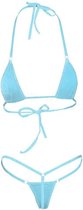 New Age Devi - Micro Bikini - G- String - Halter Top - Licht Blauw