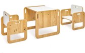 Minera® Sparrow Montessori Kindertafel met 2 Stoelen - Eethoeken - Activiteiten Tafel - Speeltafel voor Kinderen - Peuters tafel - Kindertafel - 0 tm 2 jaar eethoek - Kinderstoel