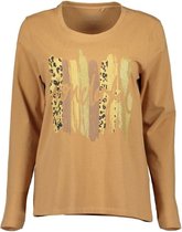 Blue Seven dames shirt LM camel + print - maat 44