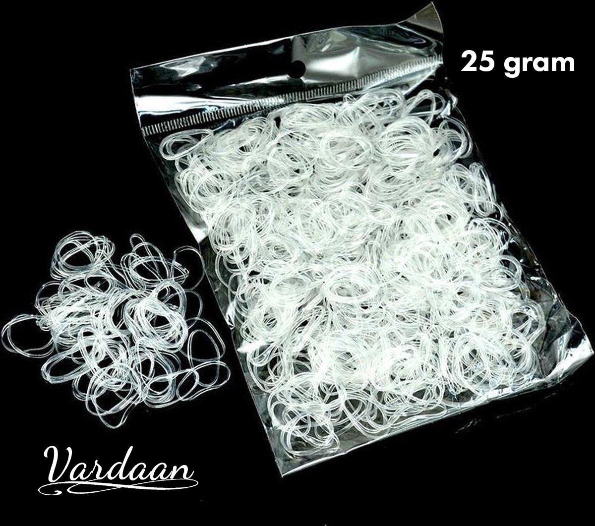Transparant Elastiekjes - Yashika Rubberen Haarelastiekjes - Elastische Haaraccessoires - Groot - 200 stuks - 20 mm Diameter - 25 gram