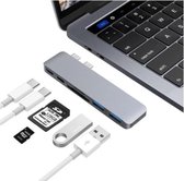 Fiory USB C Hub Apple Macbook| 6 poorten| Macbook Pro| Macbook Air| USB 3.0| SD reader| Micro SD| Docking Station| zilver