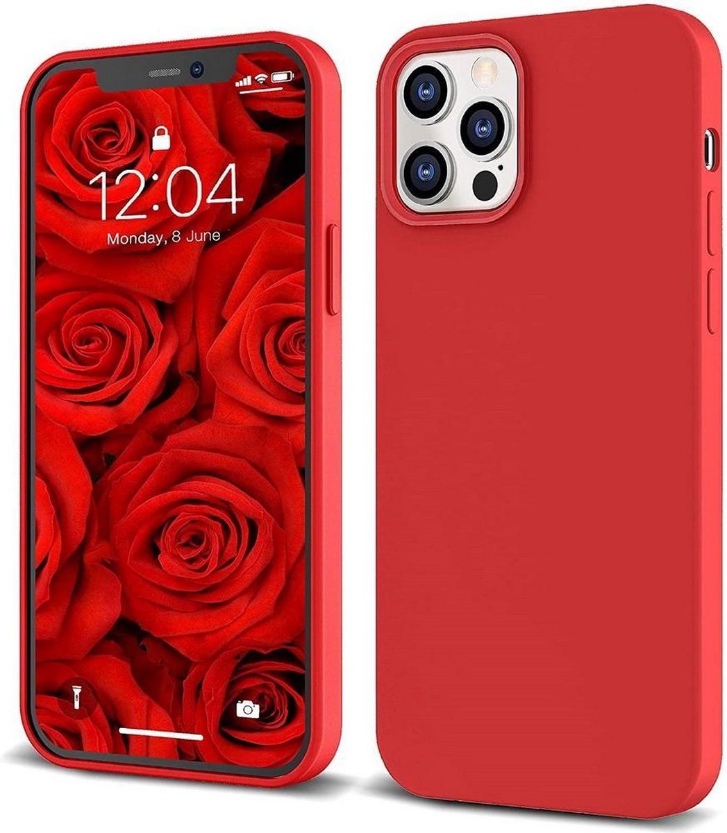 Juicyy iPhone 12 Pro Max siliconen hoesje - Rood / Juicyy iPhone 12 Pro Max silicone case - Red