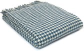 Tweedmill Plaid Houndstooth Blauw (Ink) - Nieuw wol - Made in the UK