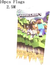 Minecraft Vlaggenlijn/Verjaardag/kinderfeest/party/themafeest