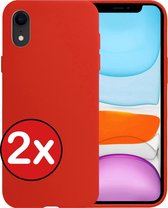 iPhone XR Hoesje Siliconen Case Cover - iPhone XR Hoesje Cover Hoes Siliconen - Rood - 2 Stuks