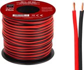 HQ luidsprekerkabel 2 x 0.35 mm zwart/rood op rol 25 meter