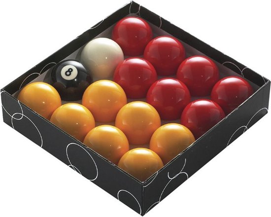 Powerglide Pool Balls 57,2 Mm Résine Rouge / Jaune 17 pièces