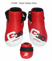 Voetbeschermers (safety kicks) Starpro G30 | rood-wit - Product Kleur: Zwart / Rood / Wit / Product Maat: L