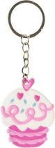 sleutelhanger Cupcake 4 x 5 cm roze/wit