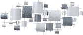 Wit grijs Murcia Metalen wanddecoratie Grote 3D Metaal Schilderij Wanddecoratie-Geometrische abstract figuren