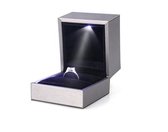 Kwaliteit Sieradendoos - Ringdoos Sieraden - Gift Box - Valentijnsdag - Aanzoek - LED verlichting- liefde - Trouwring houder - Huwelijk - Ring Case - Grijs