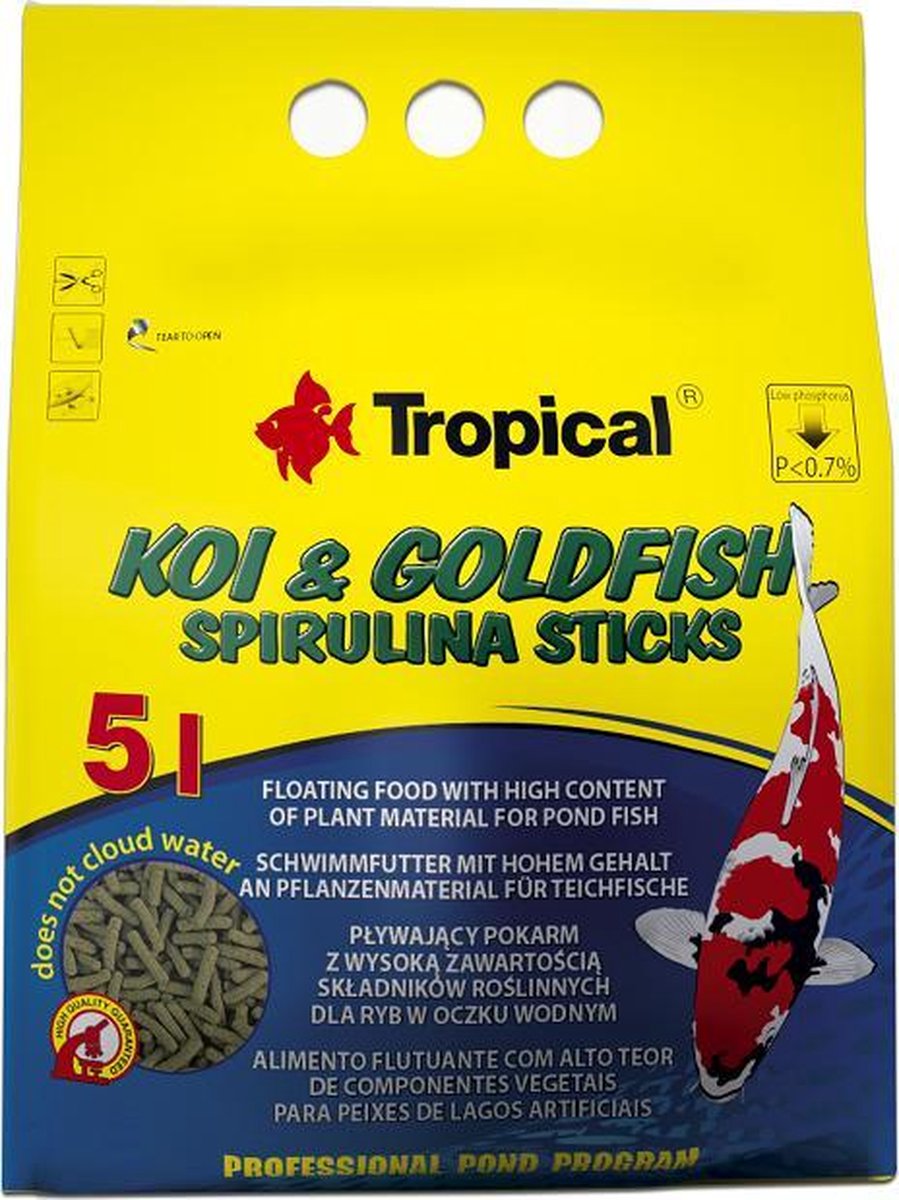 Tropical Koi & Goudvis Spirulina Sticks | 5 Liter | Vijvervoer