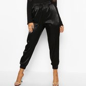 Satin jogging Phoebe zwart - S