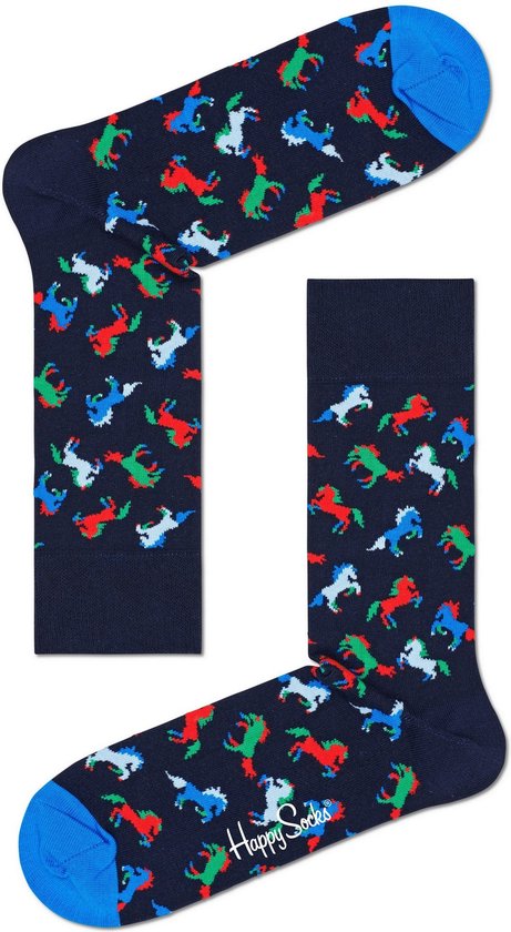 Happy Socks Calze Mezza Gamba Donna Uomo Con Fantasia Cavalli - Taglia 36-40, Multicolore, Cotone Morbido - 4