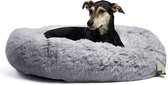 Pet Perfect Donut Hondenmand - 80cm - Fluffy Hondenkussen - Hondenbed - Grijs
