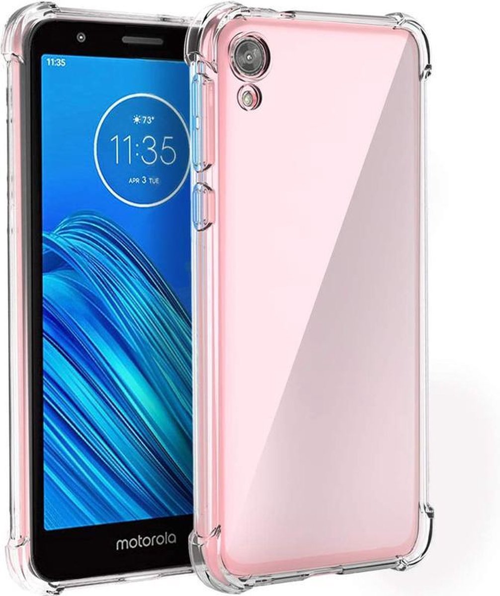 Hoesje Geschikt voor: Motorola Moto E6 - Anti Shock Silicone Bumper - Transparant