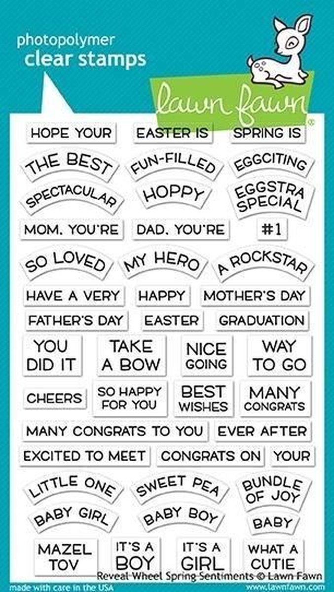 Reveal Wheel Spring Sentiments Clear Stamps (LF1900)