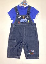 Paw Patrol tuinpak / salopette - geborduurd - blauw - maat 68/74 (71 cm)