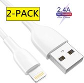 2x iPhone oplader kabel | 1M | Geschikt voor Apple iPhone 6,7,8,X,XS,XR,11,12,Mini,Pro Max- iPhone kabel - iPhone oplaadkabel - iPhone snoertje - iPhone lader