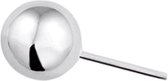 Zilveren round oorknop, Zilver (6MM)