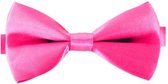 Roze verkleed vlinderstrikje 12 cm voor dames/heren - Roze thema verkleedaccessoires/feestartikelen - Vlinderstrikken/vlinderdassen met elastieken sluiting