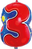 Folieballon - 3 - Shape - 56cm - Zonder vulling