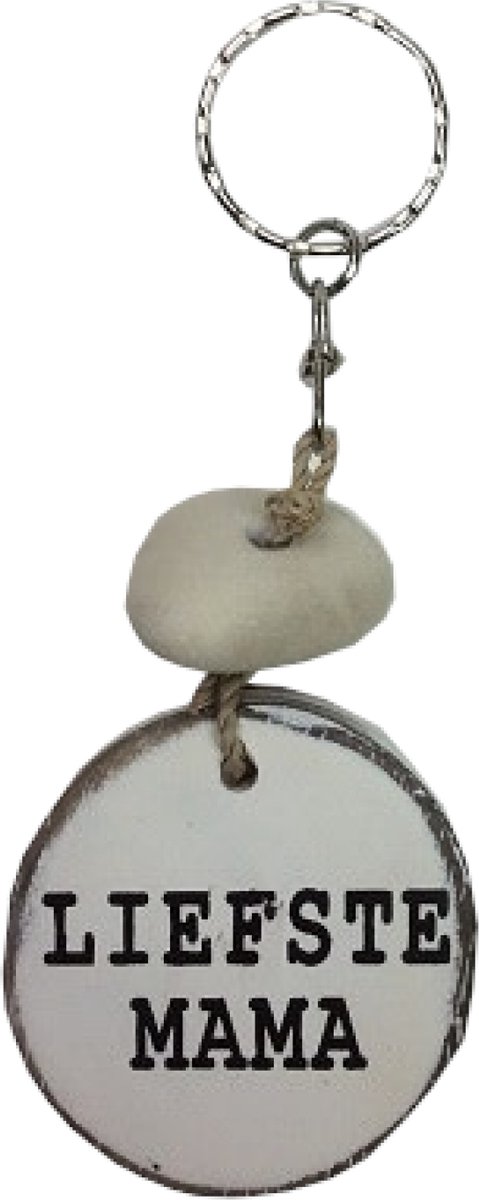 Cotton Counts - Sleutelhanger - Hout - Liefste mama