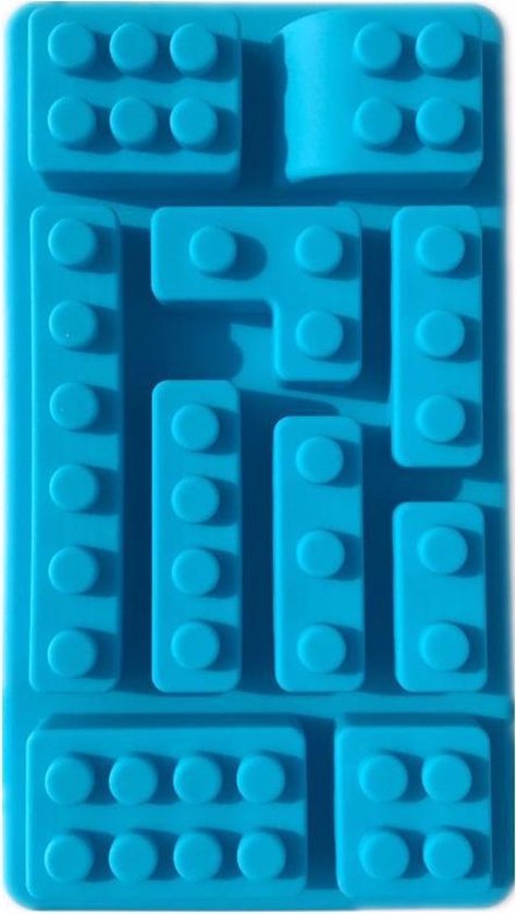 Moule à Chocolat Cutest Shop - Blocs Lego - 15x8.5cm - Silicone - Bleu | bol