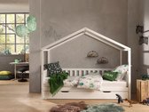 Vipack Sofabed Dallas als huis met slaaplade - Kinderbed - 90 x 200 cm - Wit