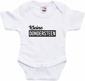 Kleine dondersteen tekst baby rompertje wit jongens en meisjes - Kraamcadeau - Babykleding 80 (9-12 maanden)