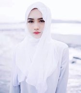 WOW PEACH  Hoofddoek WIT | Hijab |Sjaal |Hoofddoek |Turban |Chiffon Scarf |Sjawl |Dames hoofddoek |Islam |Hoofddeksel| Musthave |