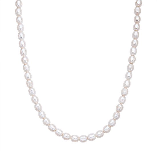 Valero Pearls damesketting 925 zilveren zoet water parel One Size Wit 32018594