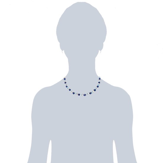 Witte zoetwater parelketting met stras stenen - Maxima – Zhen Zhu