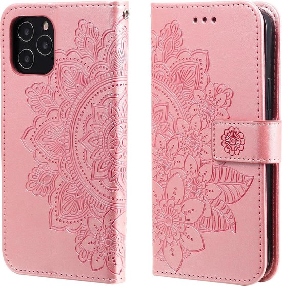Samsung Galaxy S10 Book avec Motif - Porte-Cartes - Portefeuille - Imprimé Fleur - Samsung Galaxy S10 - Or Rose