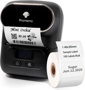 Labelprinter Thermo Labelprinter Mini Bluetooth handheld-printer met 1000 mAh-accu, geschikt voor kleding, supermarkt, detailhandel enz., compatibel met Android en iOS, zwart