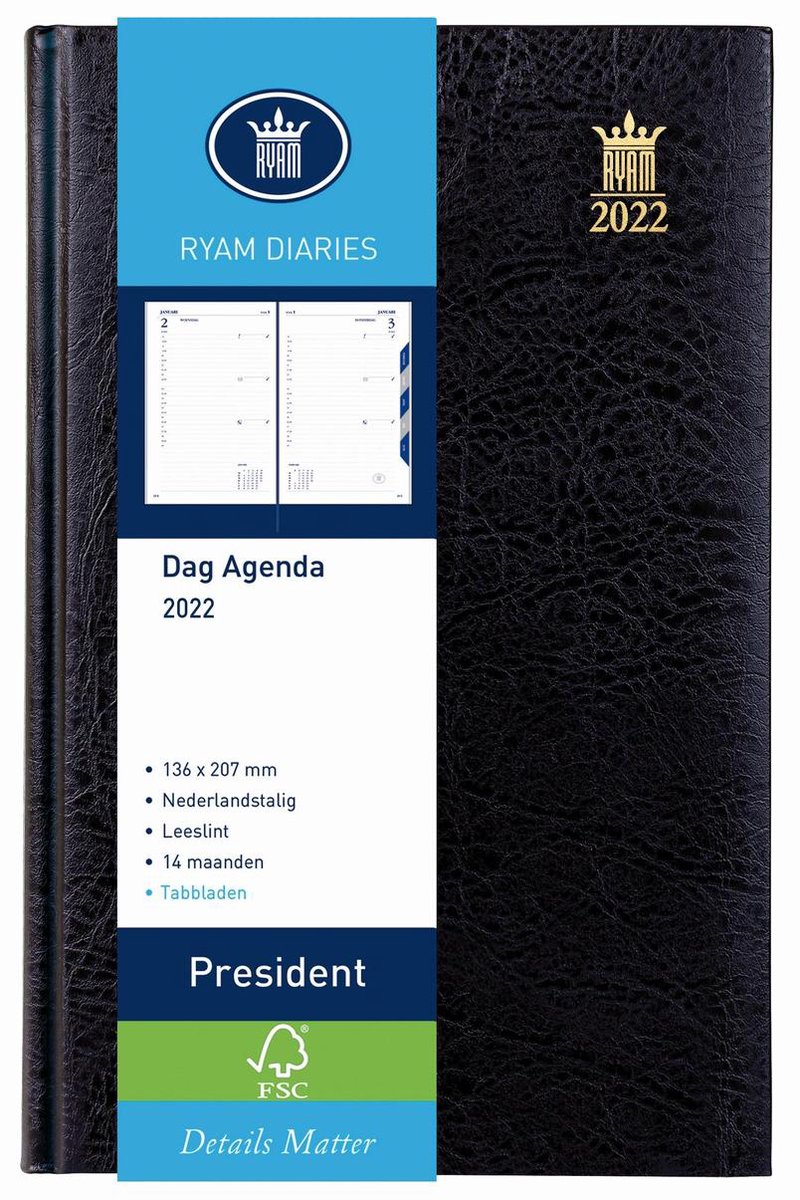 Agenda 2023 Ryam President Mundior 1dag/1pagina zwart