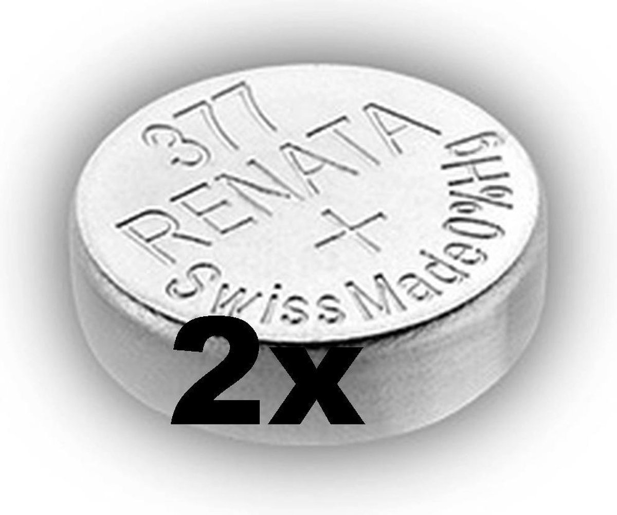 RENATA 377 SR626SW zilveroxide knoopcel horlogebatterij 2 (twee) stuks