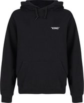 KING & QUEEN QUOTE couple hoodies zwart (KING - maat XL) | Matching hoodies | Koppel hoodies